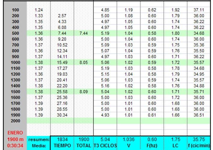 Test de 30 min de Natación como medio de Control y Evaluación del Triatleta - Ejemplo Práctico en una Temporada