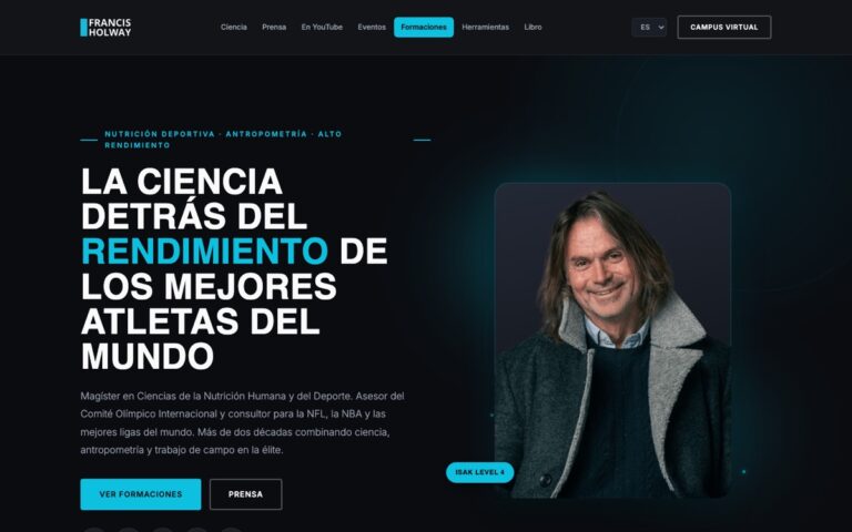 Portada del sitio de Francis Holway