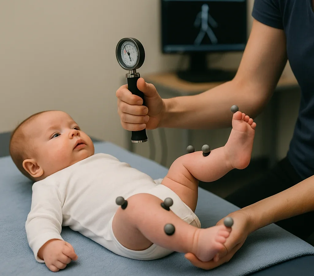 Cinemática de las extremidades y variación de la fuerza muscular del bebé al patear se asocian con medidas clínicas de riesgo de parálisis cerebral